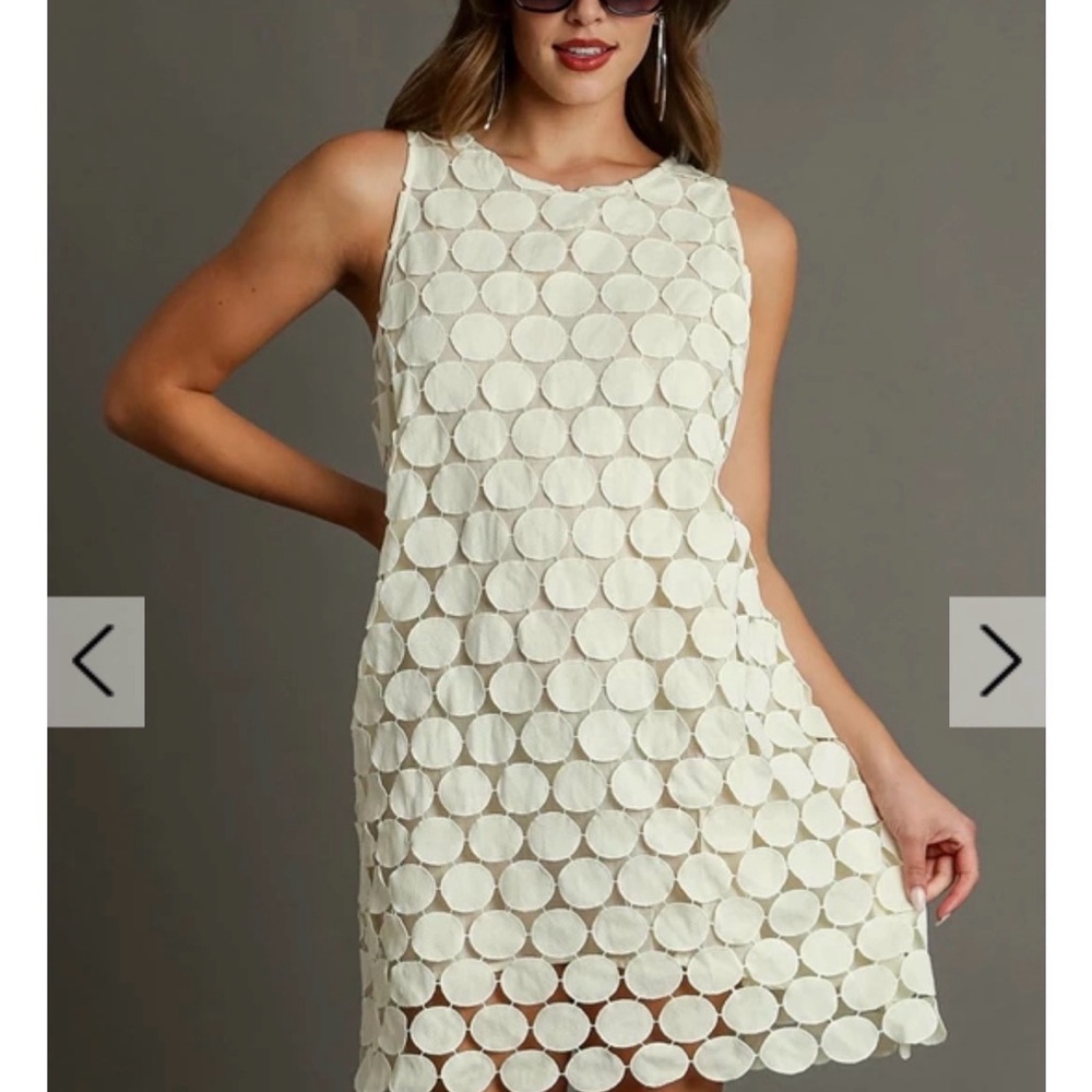 Umgee Cream Textured Mini Dress